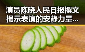演员陈晓人民日报撰文揭示表演的安静力量，狗仔队揭秘明星背后虚假谣言的真相